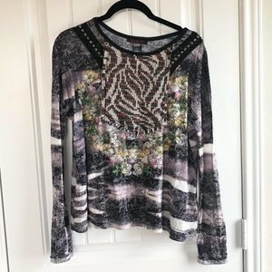 Custo Barcelona art geometric long sleeve top